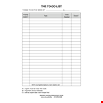 Things To Do Checklist example document template