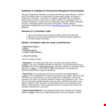 Generic Termination Letter: Efficiently Addressing Employee Performance Issues | Company Name example document template