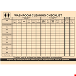 Bathroom Cleaning Log Template Excel Free Download example document template