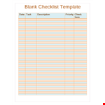 Blank Checklist Template in Word example document template