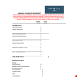 Household Budget Template | Manage Client Payments & Annual Income example document template