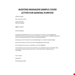 Auditing Manager Cover letter  example document template