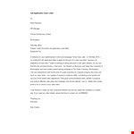 Job Application Cover Letter example document template