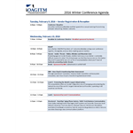 Formal Winter Conference Agenda Template example document template