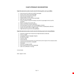 Flight Attendant Job Description example document template