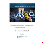 Project Procurement Strategy Template - Effective Supplier Procurement Approach example document template
