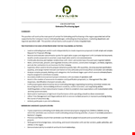 Estimator Purchasing Agent Job Description example document template 