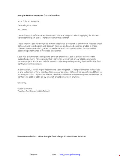 Reference Letter for Graduate Student | Years of Experience | Client Testimonials | Katie Kingston