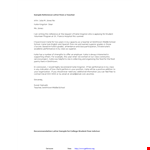 Reference Letter for Graduate Student | Years of Experience | Client Testimonials | Katie Kingston example document template