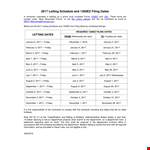 Letting Schedule and EZ Filing Dates - Department, Friday, January Dates, Letting example document template