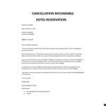 Cancel Hotel Reservation example document template 