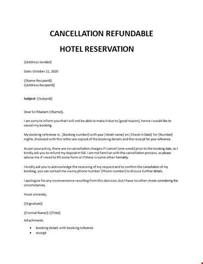 Cancel Hotel Reservation