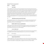Standard Franchise Agreement example document template