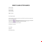 Insurance Claim letter example document template