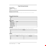 Project Planning Template - Efficiently Manage Project Scope, Costs | Completed and Ongoing Projects example document template