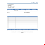 Download Packing List Template for Customer Orders & Shipping | Address Checklist example document template