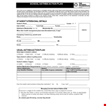 School Asthma Action Plan Template example document template