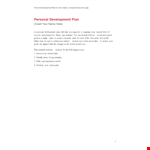 Personal Business Development Plan Template example document template