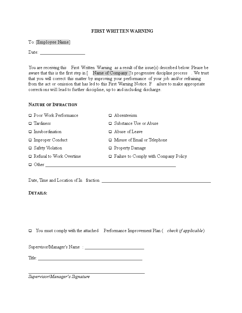 Written Employee Warning Letter Avoid Future Issues effective-employee-warning-letter-for-company-addressing-employee