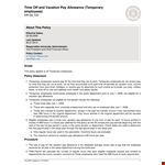 Hr Timeoff Temporary example document template 