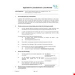 Lease Renewal Extension Application example document template 