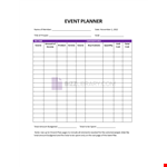 Planner Template for Events example document template