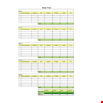 Create a Healthy Meal Plan with our Calories, Protein & Carbs Template example document template