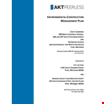 Environmental Construction Management Plan - Property Construction Solution example document template