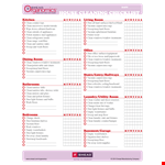 Printable House Cleaning Checklist Free Pdf Format example document template