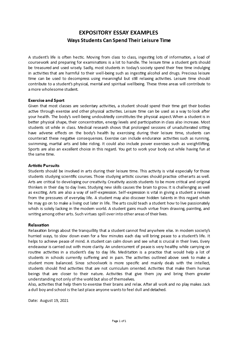 expository speech example