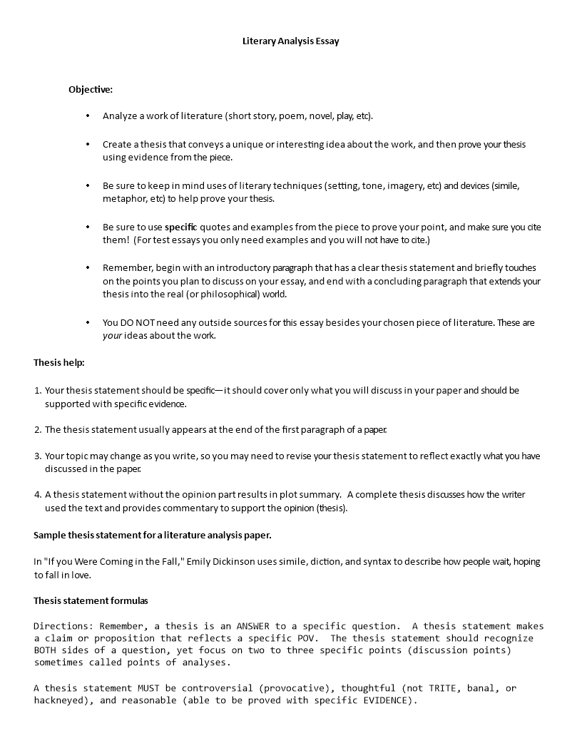 Literary Analysis Essay Objective literary-analysis-essay-objective