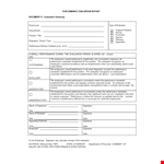 Employee Performance Evaluation Report - Assessing Performance, Position Expectations, and Results example document template