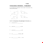 Right Triangle Pythagorean Theorem example document template