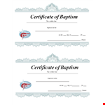 Printable Baptism Certificate - Certifies Baptism with a Certificate example document template