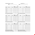 High School Bowling Score Sheet | Total Points example document template