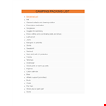 Packing List Template - Don't Forget Your Shoes, Swimming Gear, Spare Pants & Bedding example document template