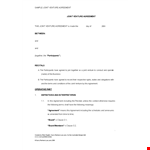 Joint Venture Agreement Template - Create a Profitable Joint Venture with this Agreement example document template