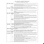 Infant Daycare Schedule Template example document template