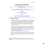Memorandum Of Understanding Template - Party, State, Federal | Calfresh example document template