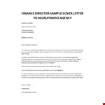 Finance Director Cover letter example document template