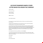 Account Examiner application letter example document template