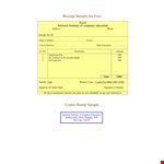 Professional Fee Receipt example document template