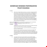 Workplace Romance Fraternization Policy Template example document template 