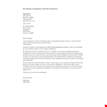 Store Manager Job Application Letter With No Experience Udjhdsgchf example document template