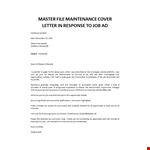Maintenance Mechanic Cover letter example document template