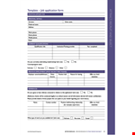 Modern Job Application Form example document template