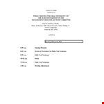 Meeting Agenda Template Example - Public Subject & Testimony example document template