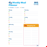 Weekly Meal Planner Template - Plan Your Personal Meals Efficiently example document template 