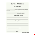Customizable Event Proposal Template - Plan Memorable Events example document template