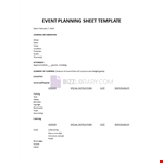 Event Planning Sheet Template example document template